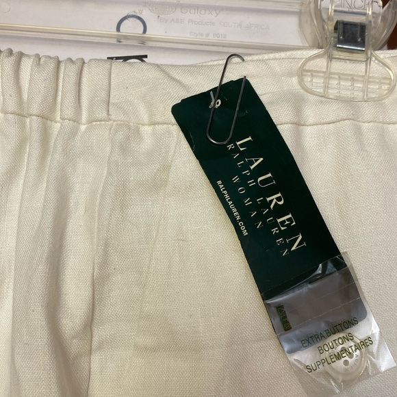 Lauren - White lined linen pants NWT - Picture 3 of 7